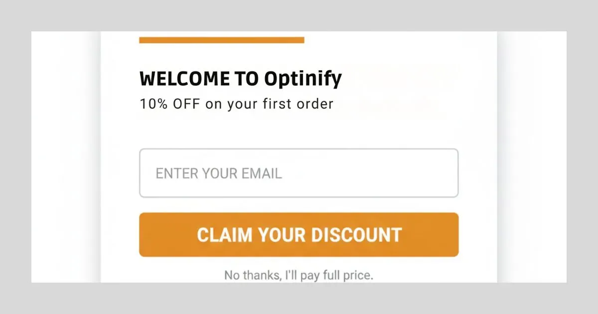 Shopify welcome overlay for first-time buyers